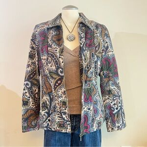 Vintage 90s Tabi multicoloured paisley print jacket with a boho vibe.